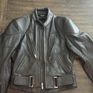 Teknic Black Leather Motorcycle Jacket